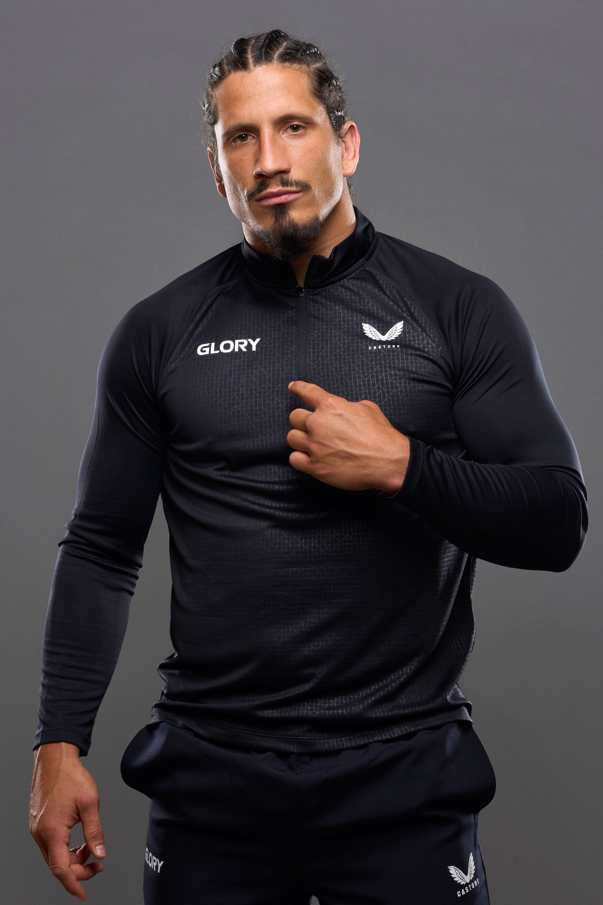 GLORY X Castore Black ¼ Zip
