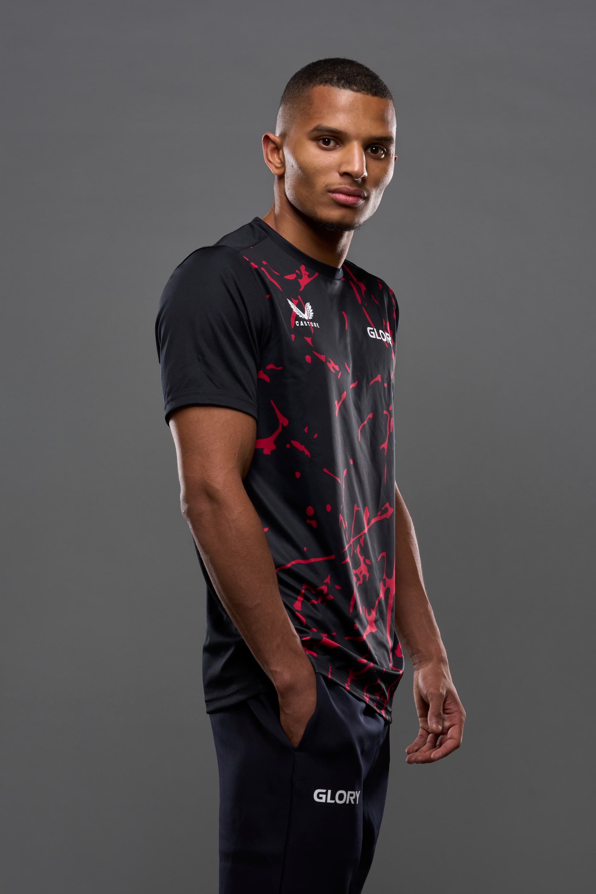 GLORY X Castore Black/Red Marble Training T-Shirt